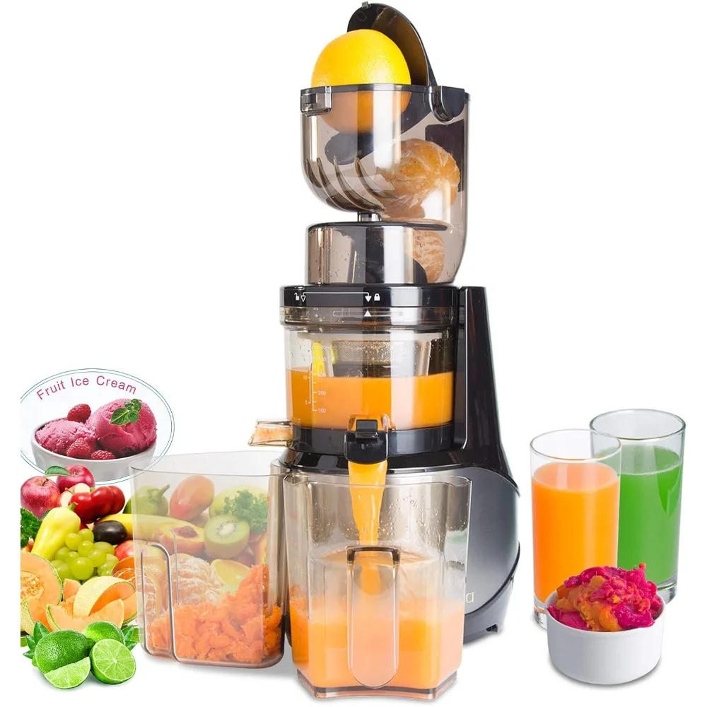 HAOYUNMA Masticating Juicer,Whole Slow Juicer Extractor by,Cold Press Juicer Machine,Anti-Oxidation for Fruit and Vege