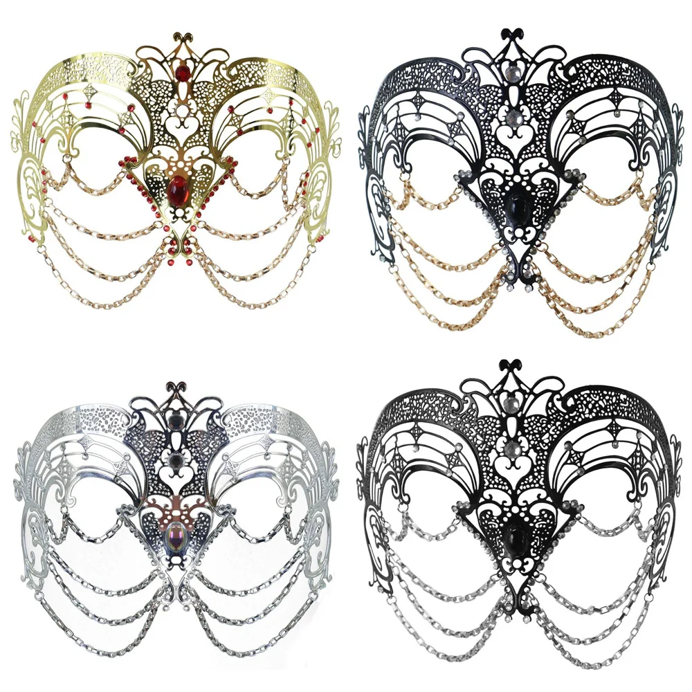 Máscara de mascarada Máscara de baile de metal Máscara de metal Mujeres para accesorios de fiesta Disfraz Discoteca
