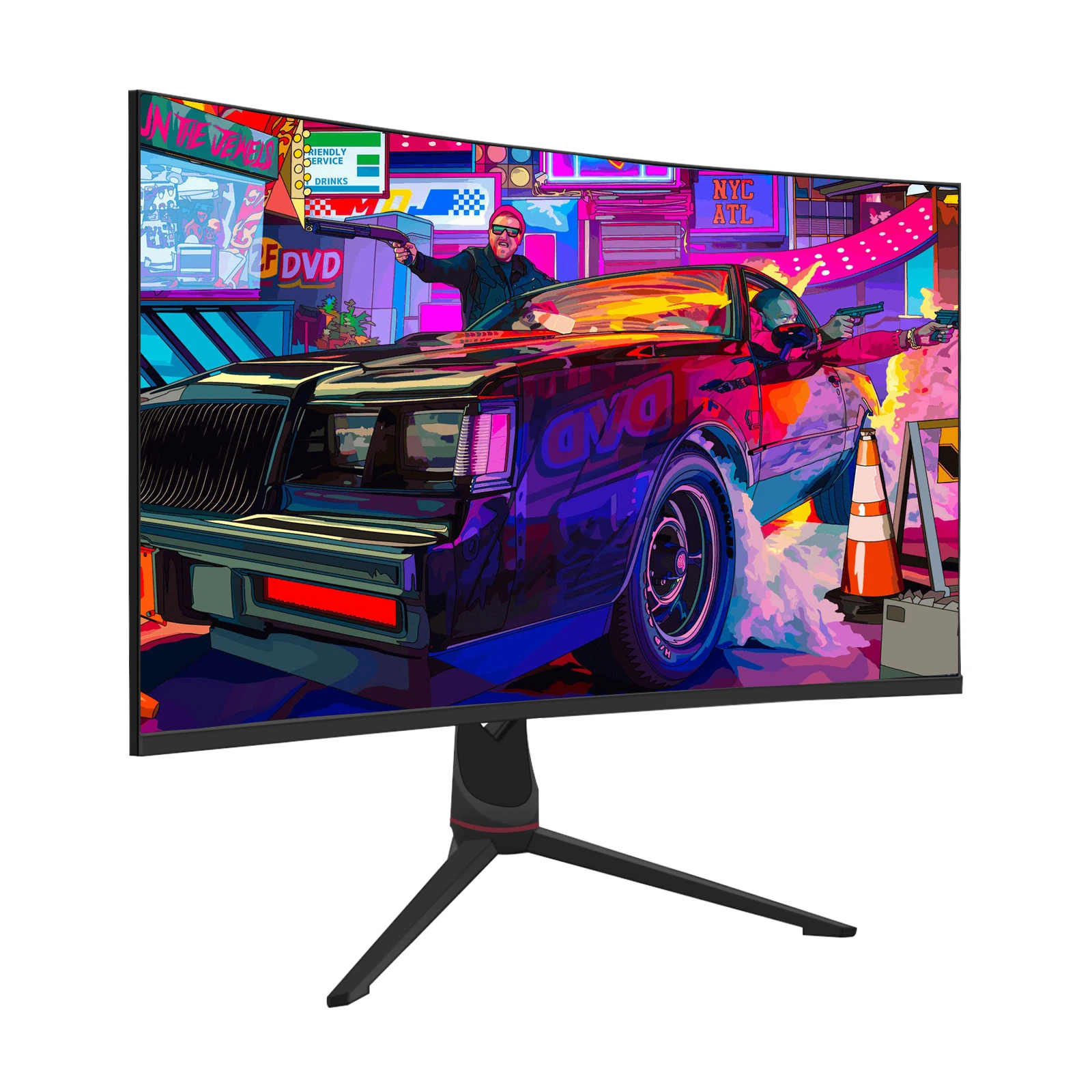 Pantalla de ordenador curvada 2K 32 pulgadas 1500R 2K 165Hz UHD juegos de deportes electrónicos con diseño de efecto de iluminación RGB de carcasa trasera