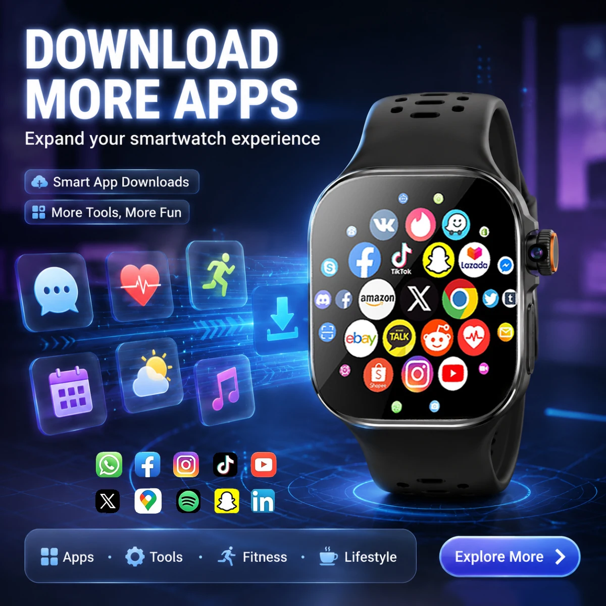 5G/4G Smart Watch 2.06 inch 410*502 AMOLED Screen Video Call 800W HD Camera GPS WIFI Google APPS Download Smartwatch Android 9.0