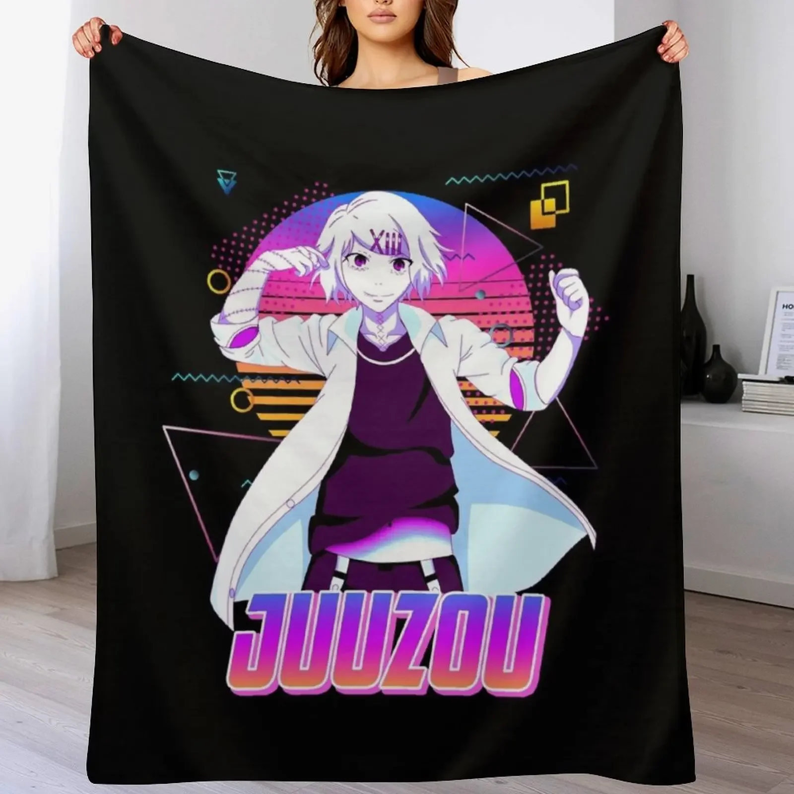 Juuzou Suzuya - Retro Art Throw Blanket Camping Plaid on the sofa Blankets