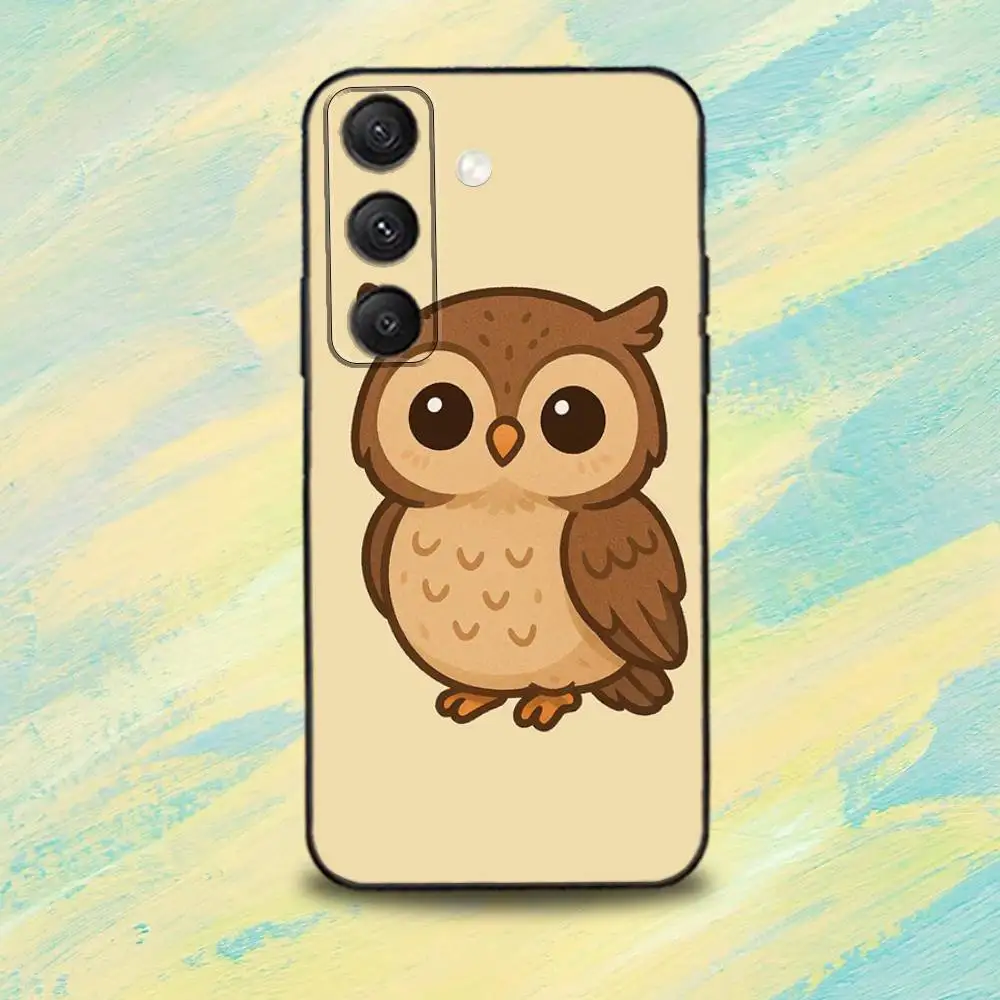 C-Cute O-Owl Custodia per telefono colorata BBird per Samsung S25, S24, S10, S22, S21, S20, S23, Ultra, Plus, Lite, FE, Cover morbida in silicone nero