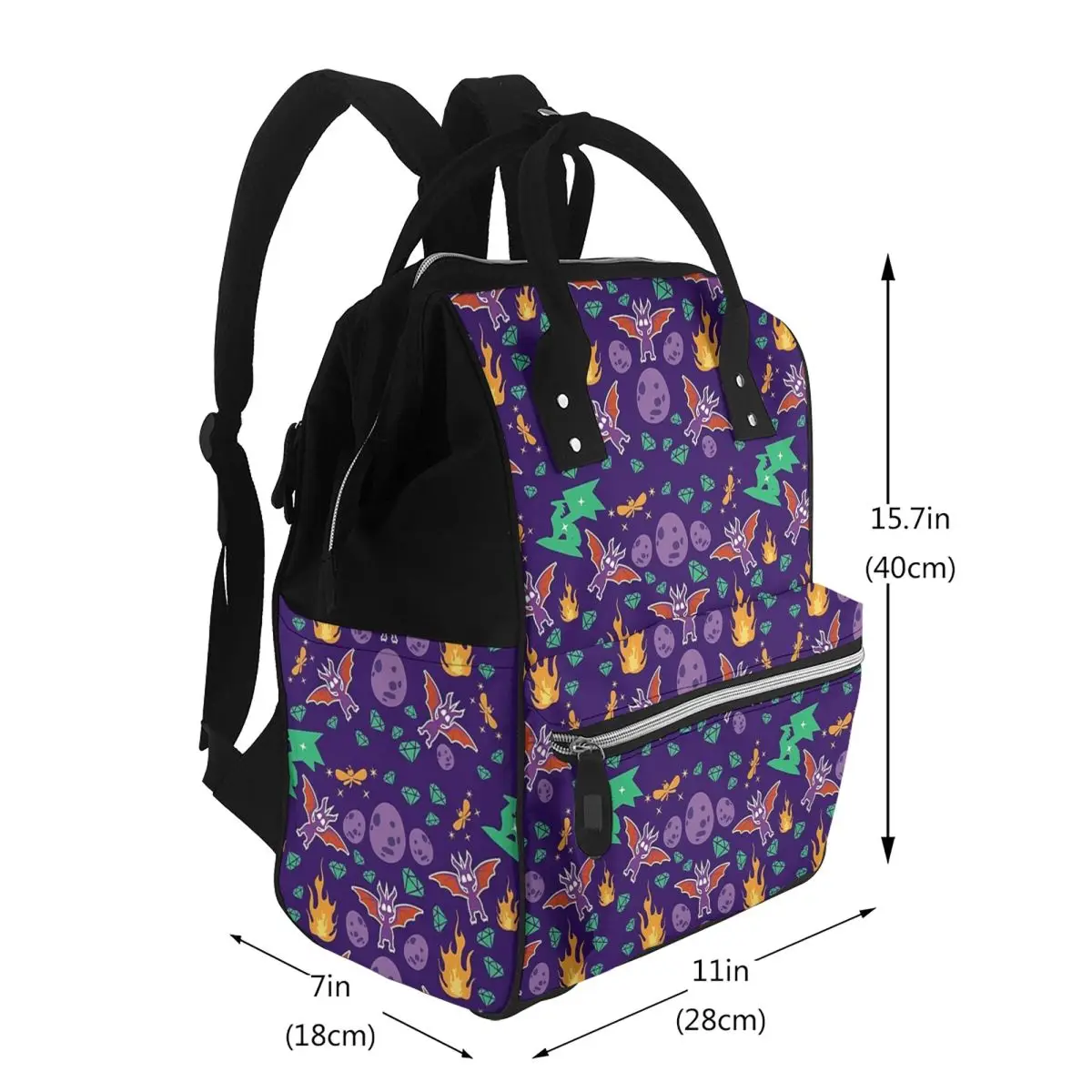 Spyro Pattern Student Backpack School Bag Hiking Travel Daypack for Men Women Bookbag Shoulder Bags