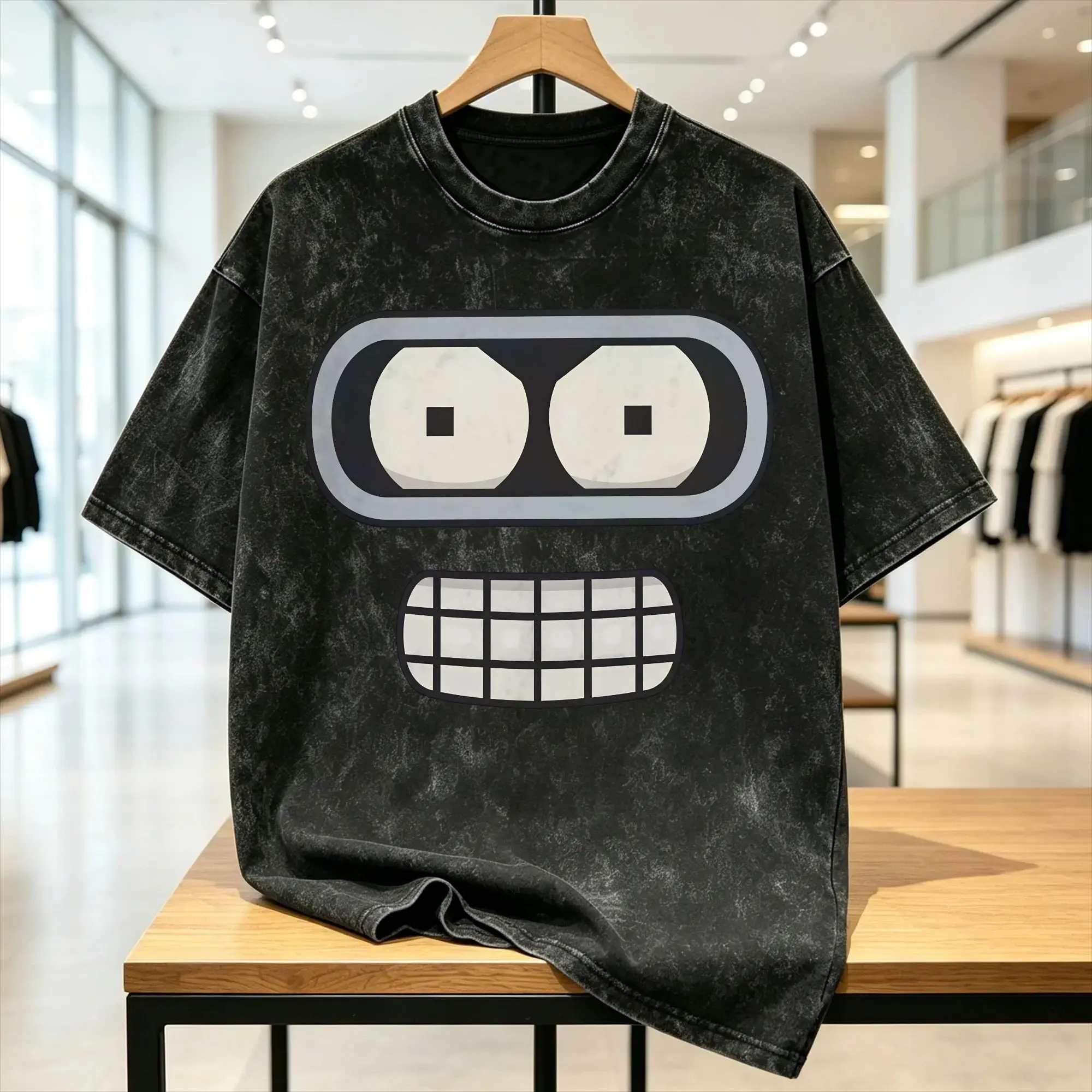 Funny Futuramas Cartoon Comic T-Shirts for Men Round Collar Pure Cotton Washed T Shirts  Short Sleeve Tees Plus Size Clothes