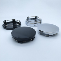 4 Pcs Car Hub Center Covers 60mm Universal Car Vehicle Wheel Hub Center Cap Cover ABS Black Silver Fit For Most Cars
