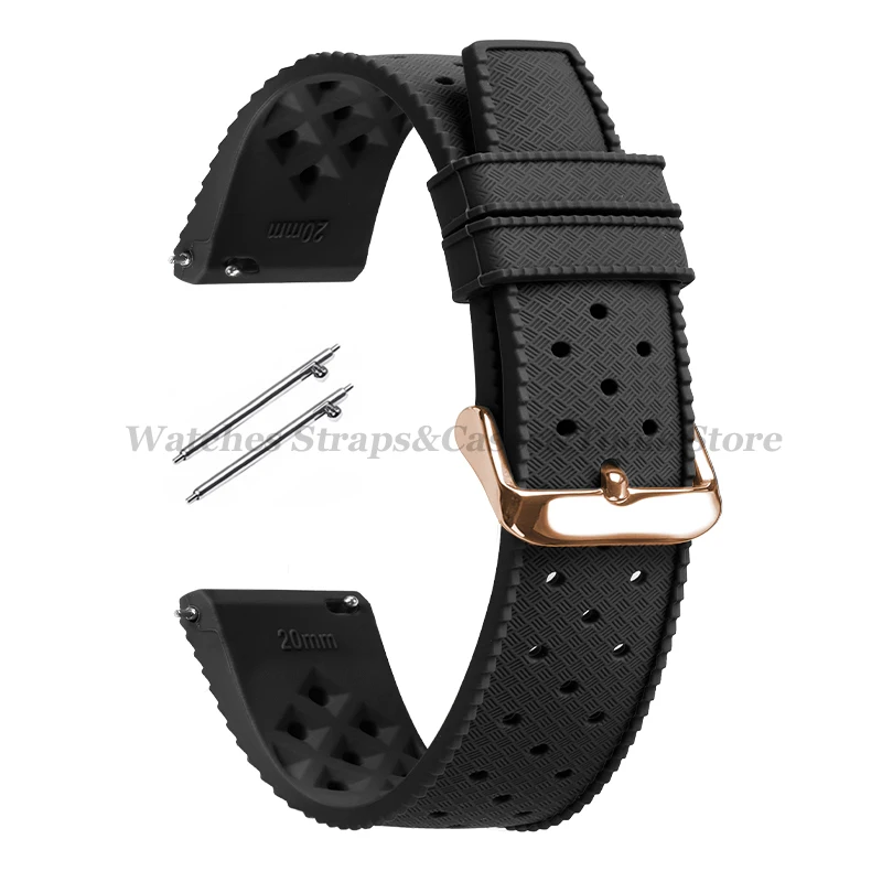 Tropisches Silikon-Uhrenarmband, Schnellverschlussarmband, 18 mm, 20 mm, 22 mm, für Oris für Seiko für Citizen, Gummi-Tropic-Smartwatch-Armbänder
