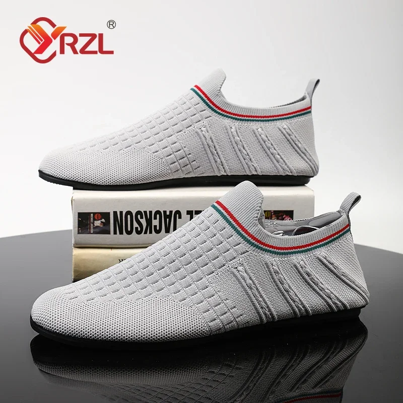 YRZL Loafers Men Soft Driving Moccasins High Quality Flats Male Walking Shoes Breathable Mesh Casual Loafers Summer Mens Shoes