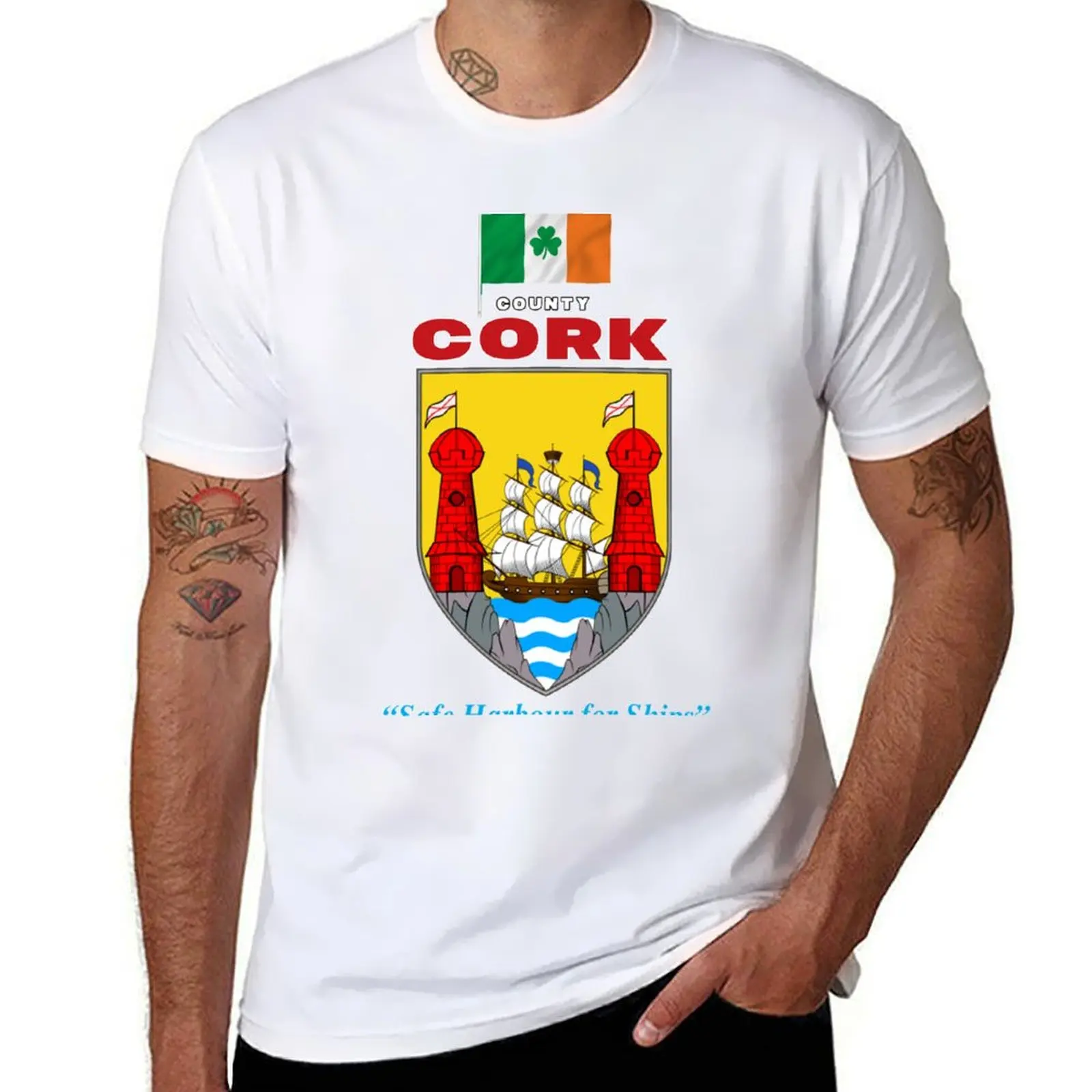 County Cork Ireland - Official Crest T-Shirt blue archive baggy shirts mens graphic t-shirts big and tall