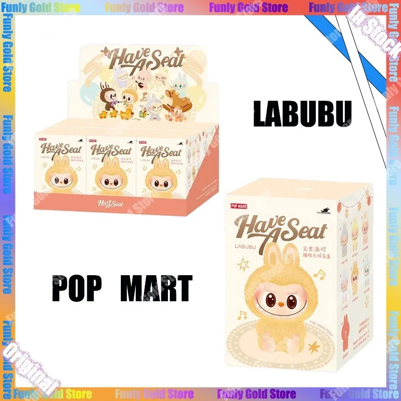 POPMART الوحوش LABUBU لديها مقعد سلسلة صندوق أعمى عمل الشكل معكرون V2 الجيل قلادة العصرية صندوق غامض اللعب