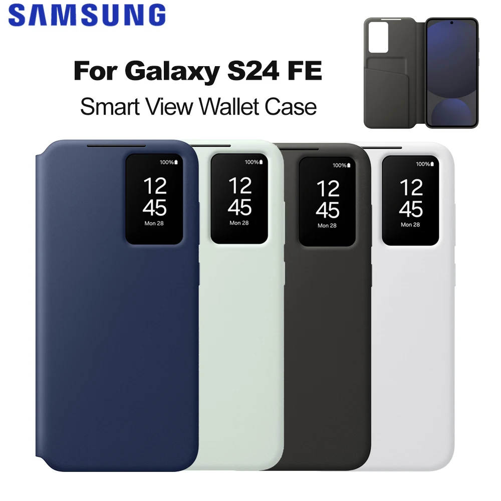 

Оригинальный чехол-кошелек Samsung Galaxy S24 FE Smart View для Galaxy S24 FE Smart View Wallet Flip Case EF-ZS721