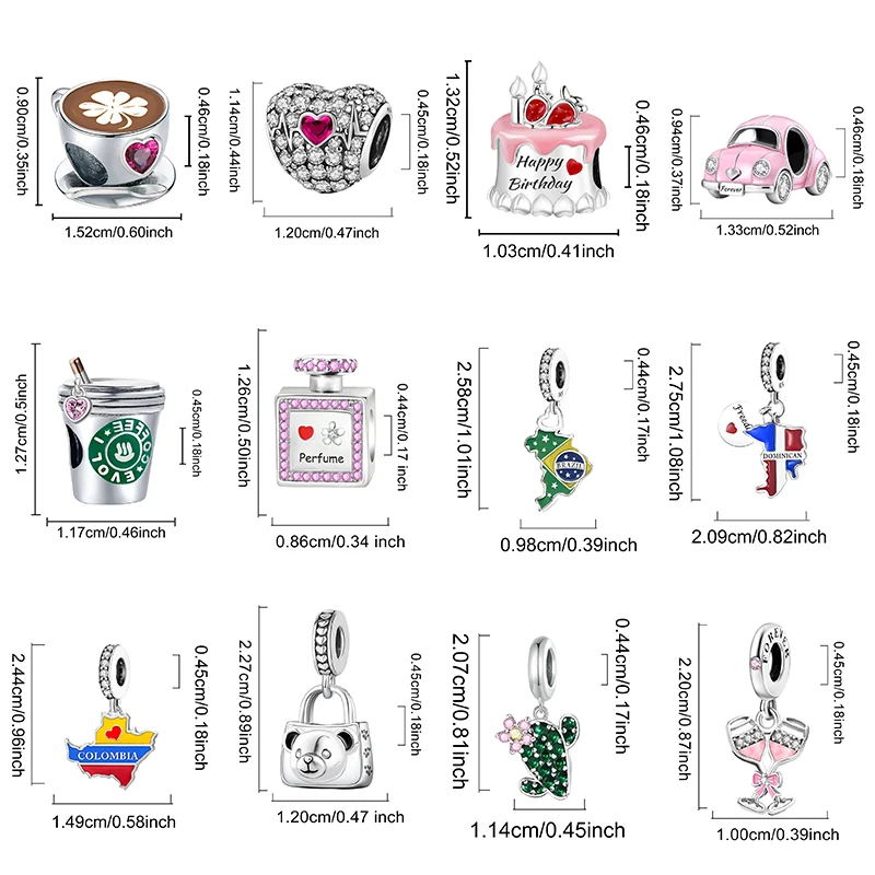 925 Sterling Silver Daily Travel Life Charms Beads Fit Diy Bracelet Necklace Making Gift Of High Quality Fine Jewelry For Womens