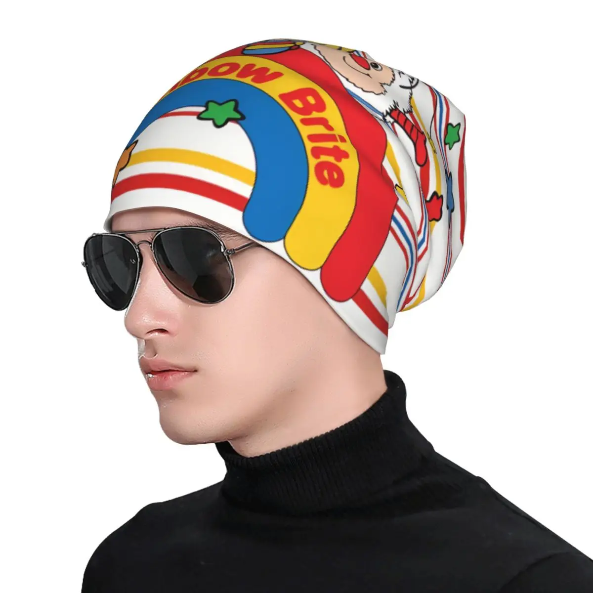 Rainbow Brite Spring Autumn Soft Hats Bonnet Sport Pullover Breathable Fitness Turban Warm Running