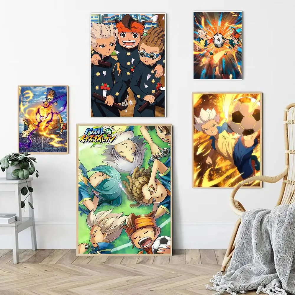 Anime Inazuma Eleven Anime Poster Waterproof Wall Art Sticker For Bar Living Room Vintage Room Decor Print Gift