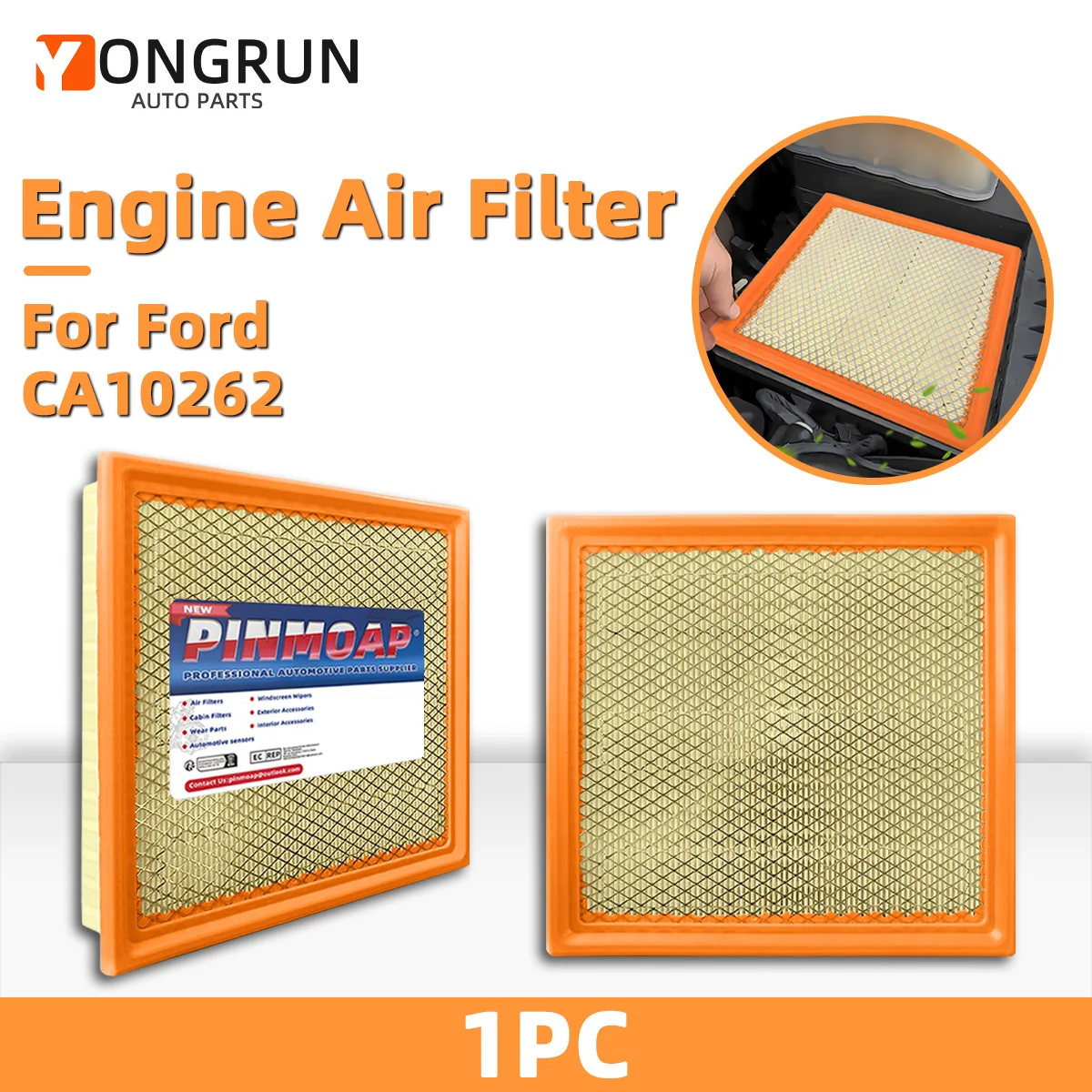 Auto-Motorluftfilter CA10262 Passend für Ford Expedition F-150 F-250 F-350 Lincoln Navigator, 7C3Z-9601-A, PA4323, 5372WS, WAF2883 – Detail 1