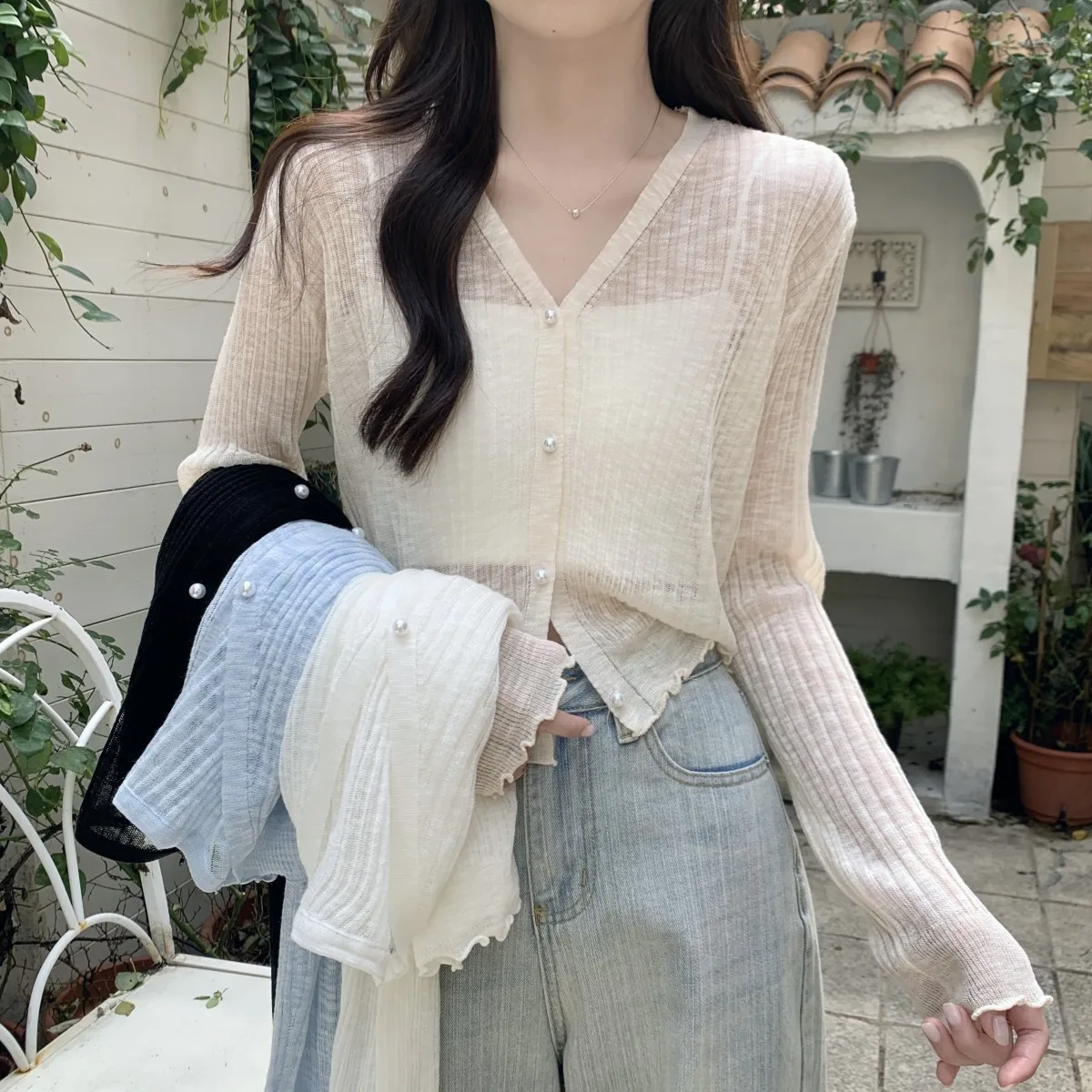 

Summer Clothes Cardigan Women's Loose Shawl Short Knitted Sweater