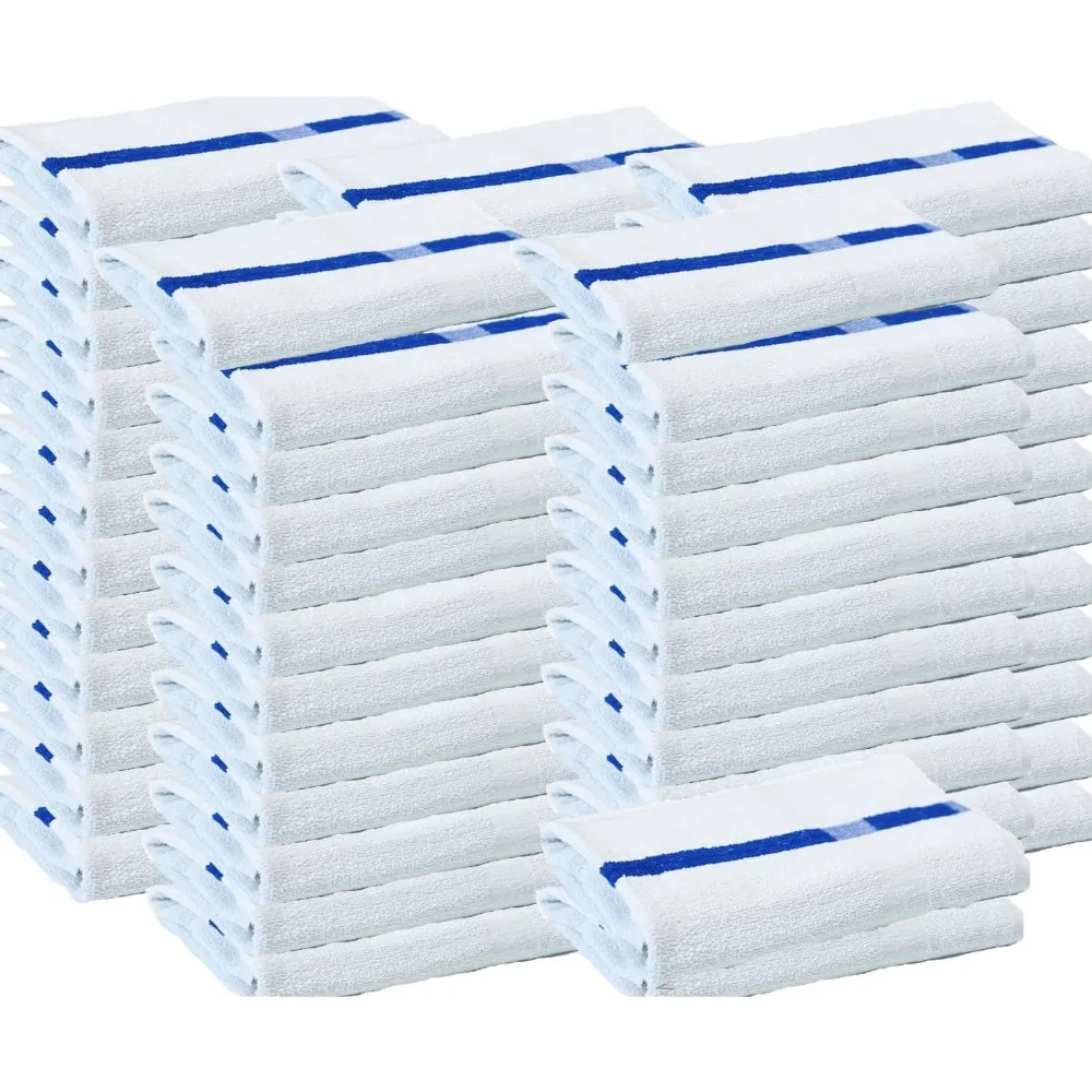 

24x48 Soft Poolside Towels 60 Large Super Absorbent Pool Towel Blue Center Stripe Home Spa Gym Hotel Motel Rental