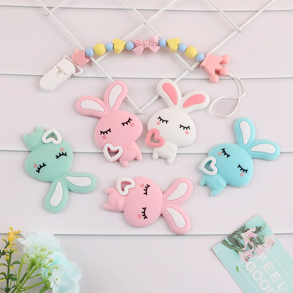 1pcs Hot Selling Silicone Pendants Cartoon Animals Dental Adhesive For Jewelry Making DIY Pacifier Chain Accessories