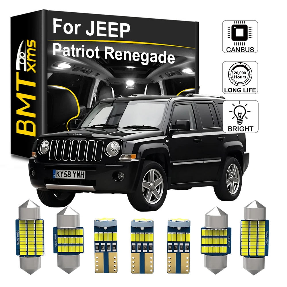 

Внутренняя лампа BMTxms, светодиодная лампа Canbus для Jeep Renegade 200 800 1000 2015-2021 Patriot 2007-2017 2008 2009 2010, освещение купола для чтения