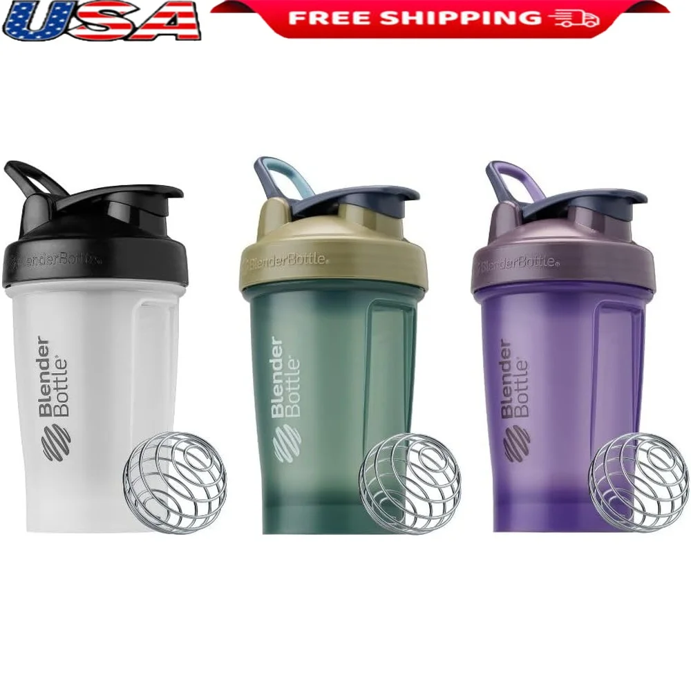 

Classic V2 Shaker Bottle 20oz Pack of 3 Leak Proof Mixing System Protein Smoothies Easy Carry Design