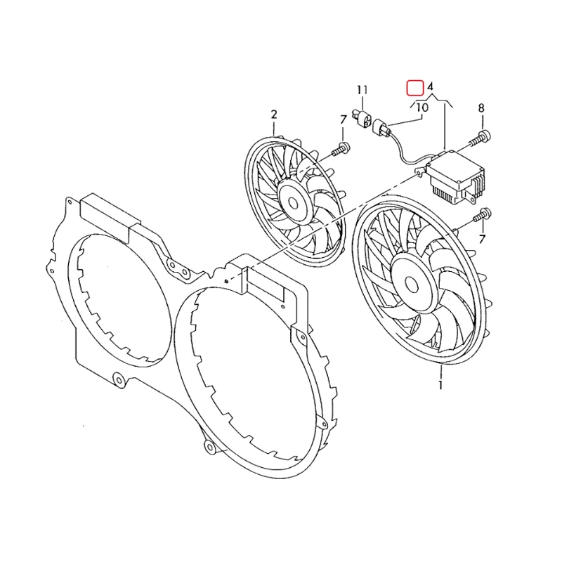 OE 4F0959501G 4F0959501E 4F0959501A Radiator Koelventilator Controle Unit Module voor Audi A6/A6 Quattro 3.0L 3.2L 4F0 959 501 G