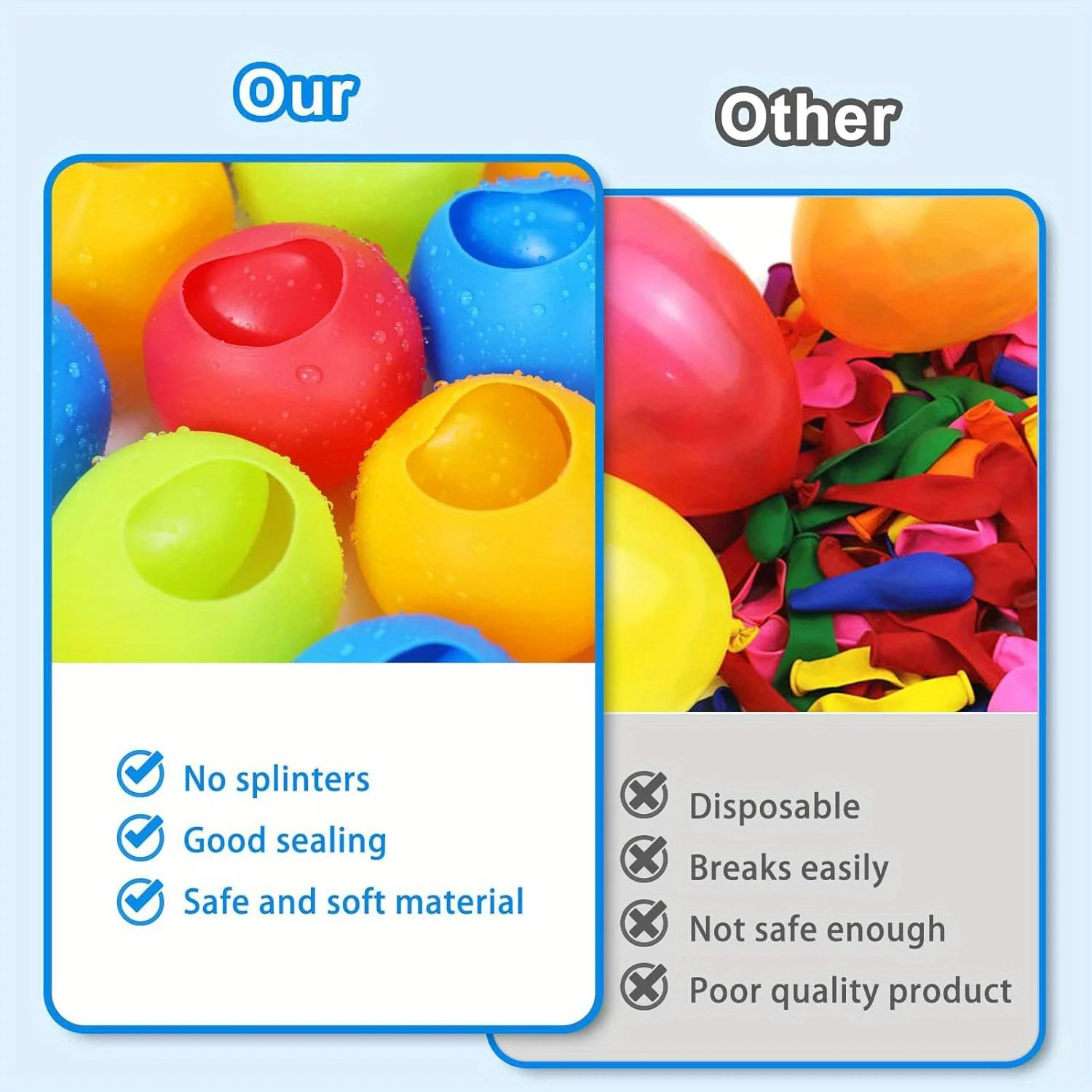 Boules d'eau rechargeables pour piscine, jouets de bombes d'eau d'extérieur, ballons d'eau à remplissage rapide pour jeux d'eau pour jardin et piscine