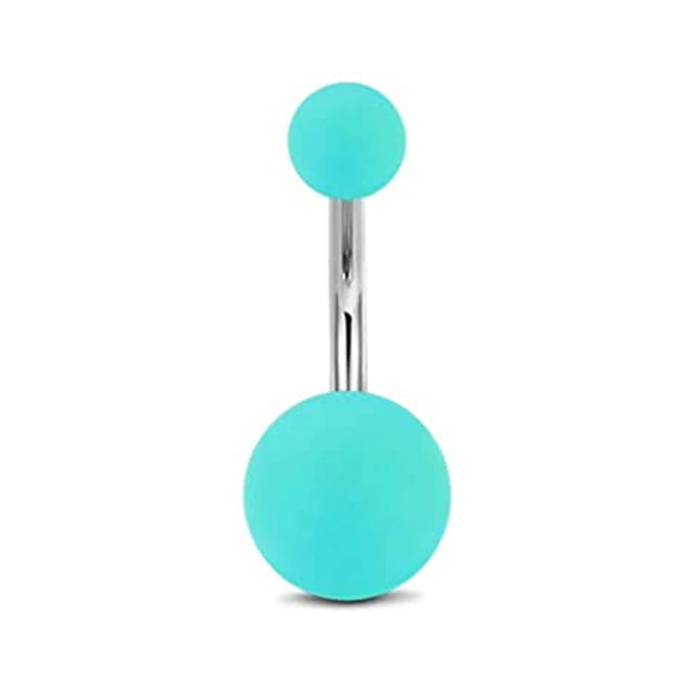 1PCS Belly Button Rings Stainless Steel 14G CZ Navel Rings 10mm Piercing Barbell Body Jewelry Green Style for Women Girls