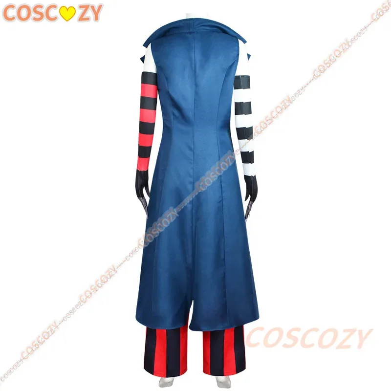 2025 22 Anime Hazbin disfraz de terciopelo uniforme Cosplay Hotel moda icono Sexy rayas rojas y negras mujer fiesta de Halloween Cosp