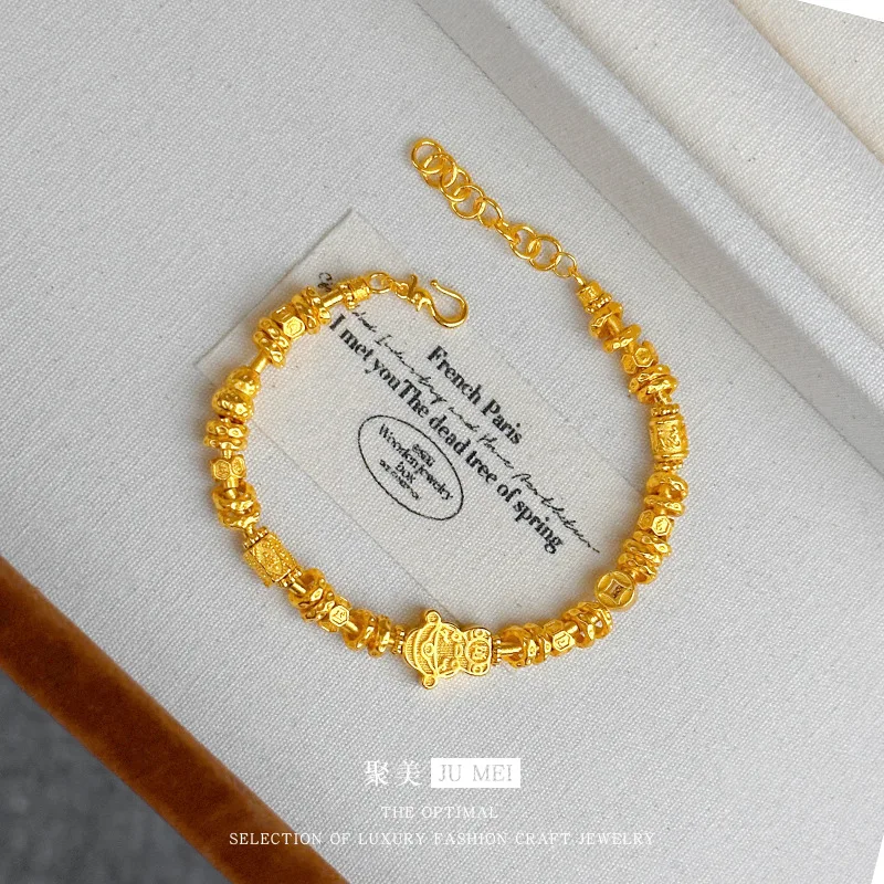 

Luxury 24K 9999 Pure Gold real gold Women's Fashion All-match Bracelet
