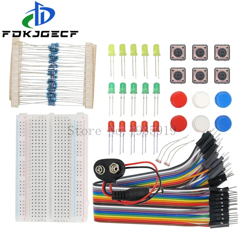 Zestaw startowy 13 w 1 zestaw nowy rozrusznik zestaw mini Breadboard LED kabel mostkujący przycisk dla arduino kompatybilny z dla UNO R3