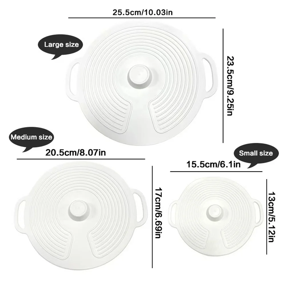 Silicone Lids for Bowl 3 Pack, Microwave Splatter Cover with 3 Sizes Reusable Heat Resistant Lids Fits Bowls, Plates, Pots, Pans