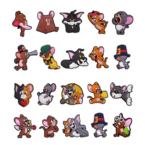 Imagen 1 del producto 1 Uds. De dijes de zapatos de dibujos animados MINISO de Tom y Jerry, hebilla de zapato de gato y ratón de diseñador, decoraciones, accesorios de sandalias para niños y niñas, regalo