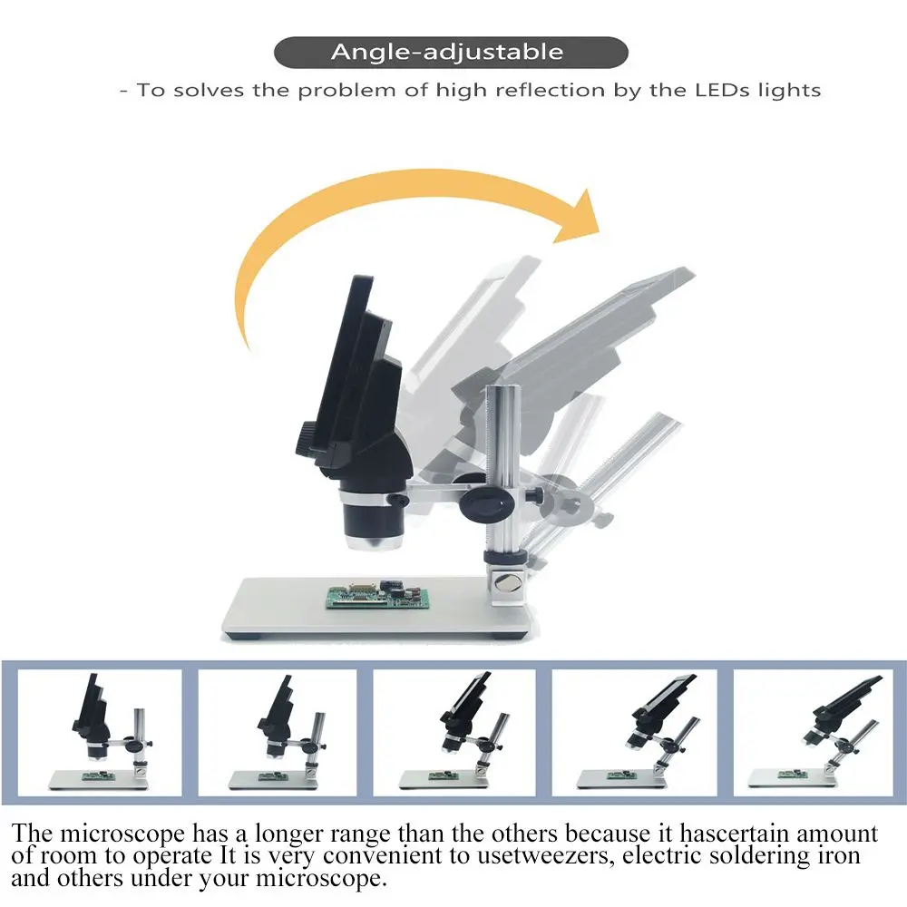 MUSTOOL G1200 Digital Microscope 12MP 7 Inch Large Color Screen Large Base LCD Display 1-1200X Continuous