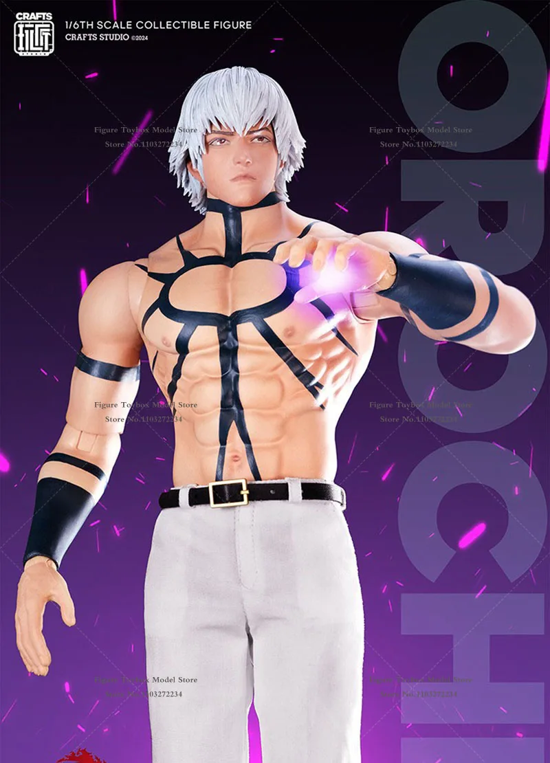 الحرف اليدوية ستوديو 1/6 الشعر الأبيض مقاتلة أوروتشي رجل عمل الشكل اليابانية الكلاسيكية لعبة دور حساسة 12 "السراويل البيضاء لعبة الجندي