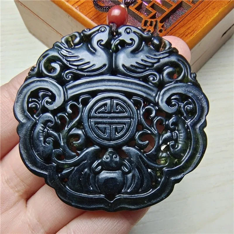 

Yaowang Stone Retro New Chinese Hollow Pendant, Couple Jade Pendant