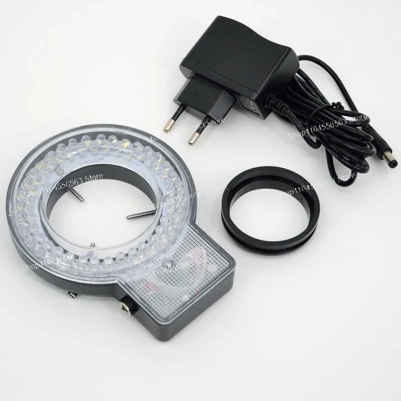 LED Microscope Ring Light 90-240V Adapter Included with 72 Bulbs Four-Zone Dimming for Precision Lab Equipment