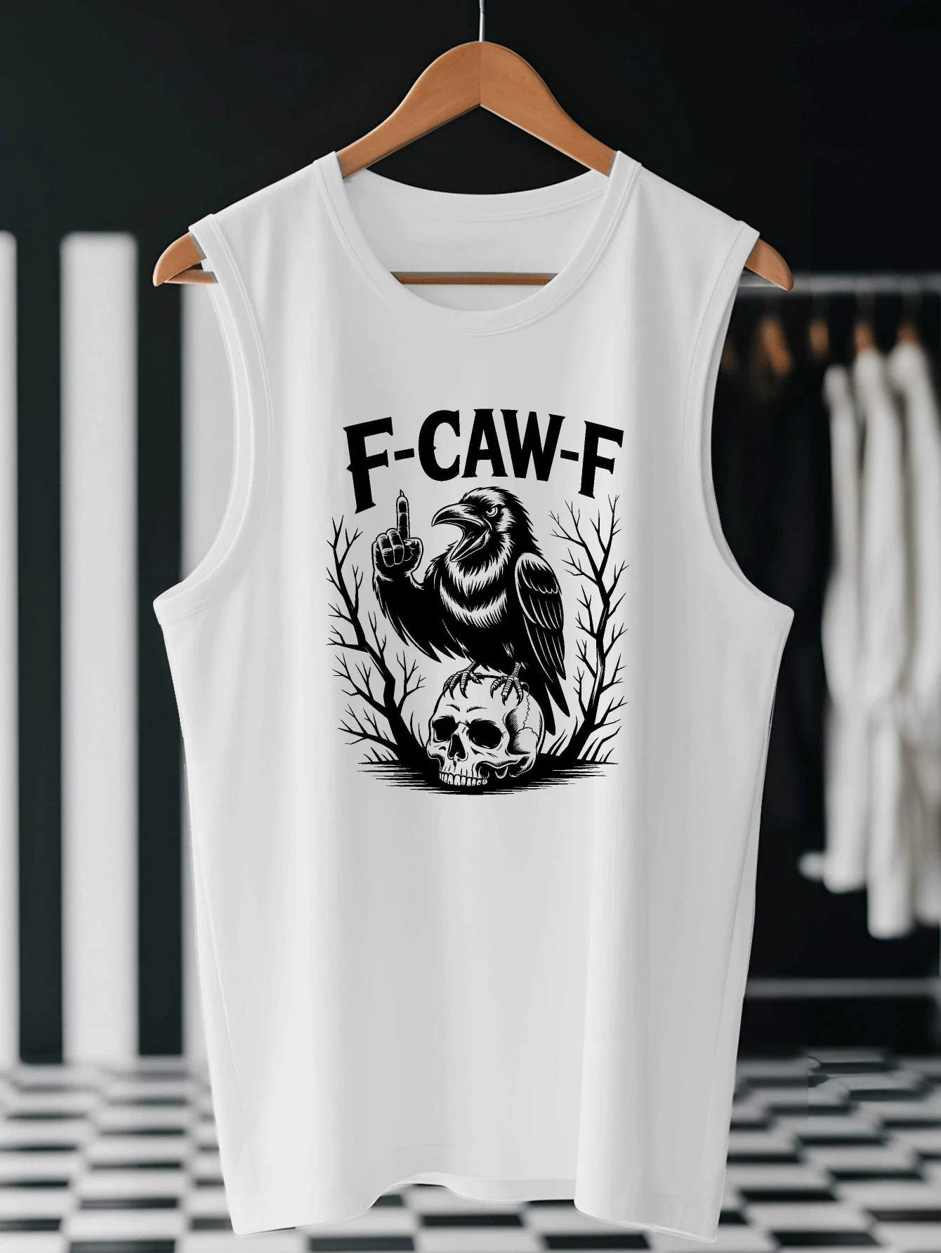 

Мужская спортивная футболка с V-образным вырезом и принтом F CAW F большого размера, мягкая летняя повседневная комфортная майка без рукавов