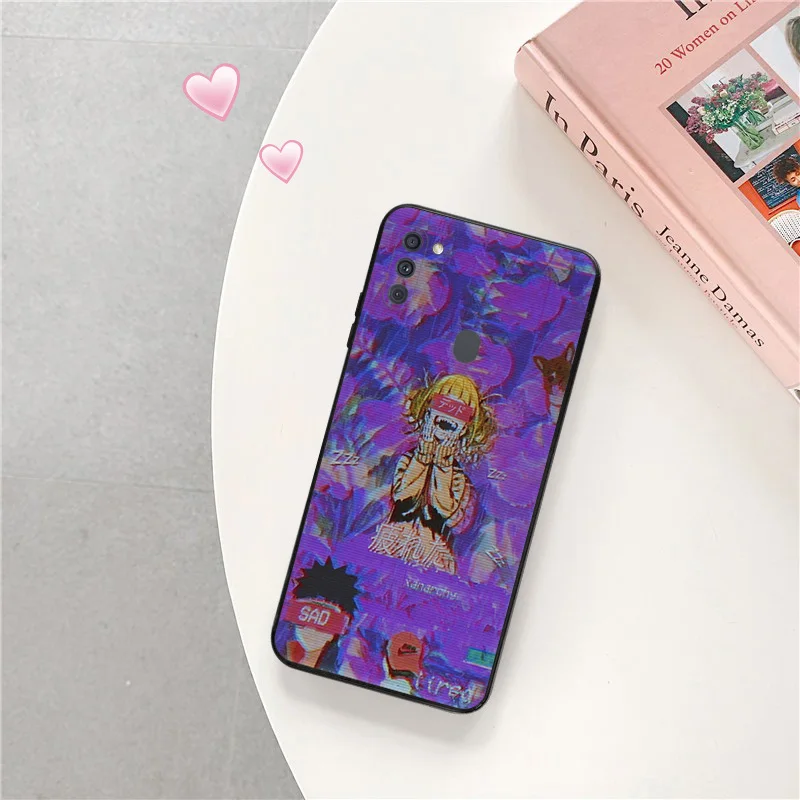 Phone Case for Samsung a24 a20e a21s a22 a23 a25 a11 a12 a13 a14 a15 a10 a30 Abstact Trippy Psychedelic Art Black Silicone Cover