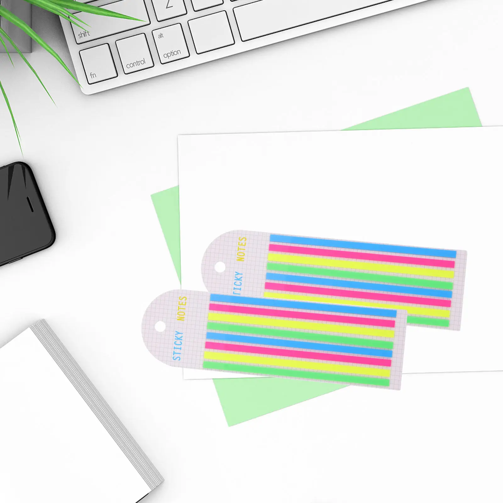 4 Books Long Transparent Highlighter Strips Reading Tabs Portable Page Markers for Annotating Books Office Products