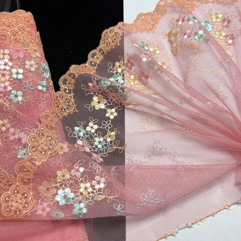 

15 ярдов кружевная бейка с цветочной вышивкой для одежды, аксессуары, платье, швейная аппликация, костюмная кружевная ткань