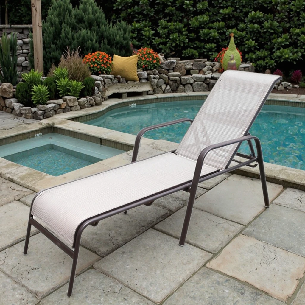 Modern Design Outdoor Aluminum Foldable Lounge Bed Molded Sun Lounger For Courtyard Park Hotel & Villa For Pool Side