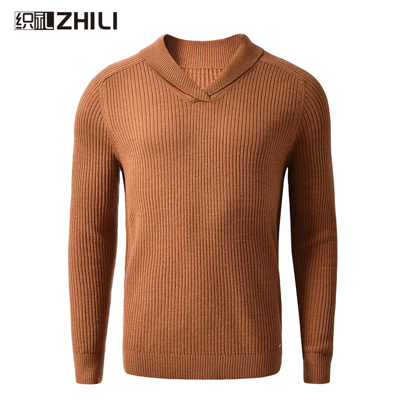 Vintage Mens Shawl Collar Sweaters Casual Relaxed Fit Knitted Pullover Sweater