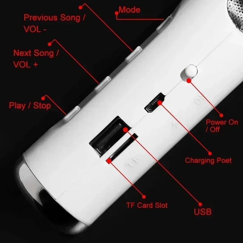 Earphone Mode Bluetooth Speaker Music Loudspeaker Radio Playback Soundbar Wireless Stereo Portable Giant Player Headset Speaker