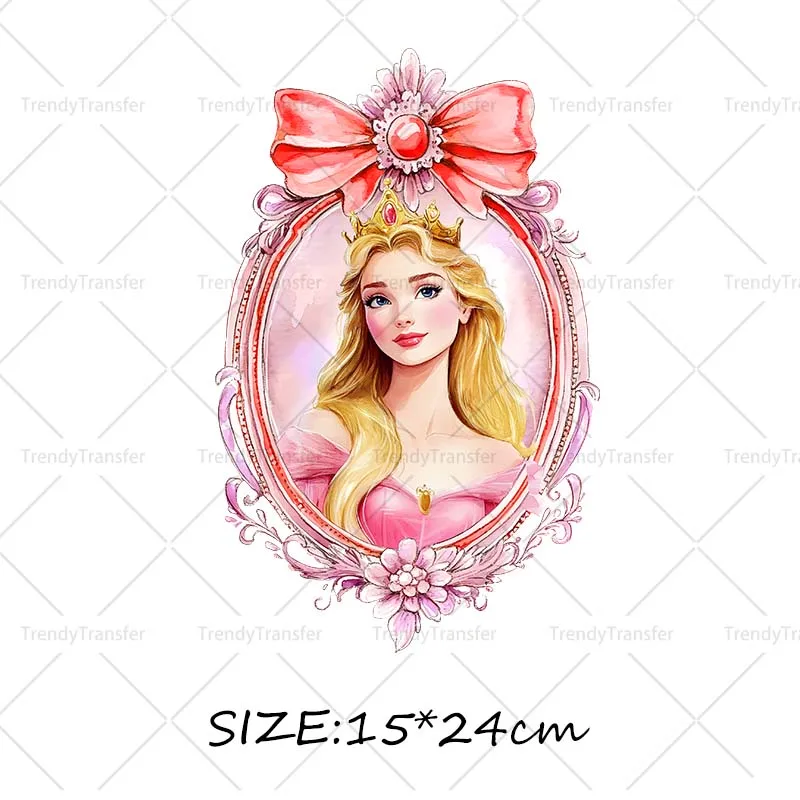 Kasteelprinsessen strik hittetransfer stickers strijk-op decals voor kleding thermische patches op T-shirts