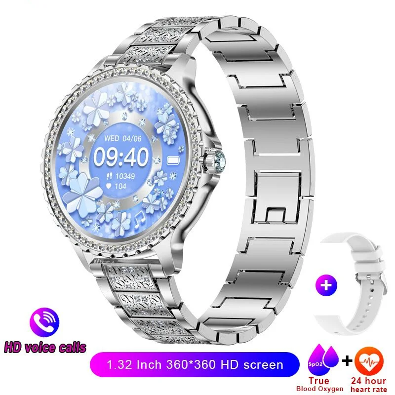 

2026New Fashion Women Smart Watch 360*360 HD Screen Sports Bracelet Custom Dial Heart Rate Voice Call Smartwatch For Android IOS