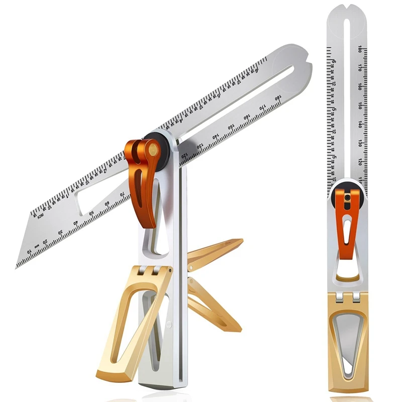 Stainless Steel Dovetail Clamps, Precise 1:6 And 1:8 Slopes For Woodworking -T-Bevel Sliding Angle Ruler Protractor Easy Install