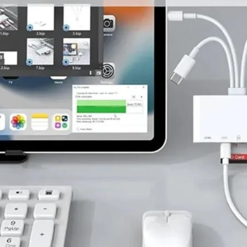 Multi Port Adapter Phone To USB TF Card Reader Charging Splitter Hub For Mobile Phone Data Transfer Daily Office Use