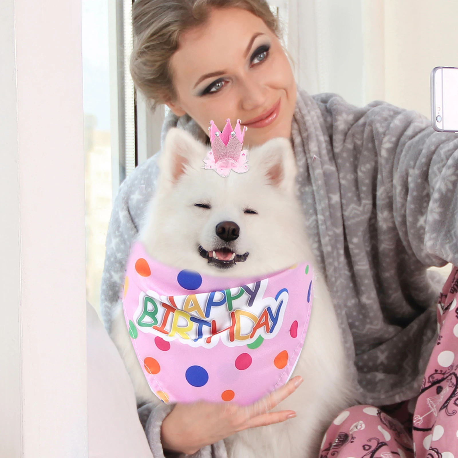 

Birthday Suit B Bib Short Skirt Triangle Scarf Saliva Towel Puppy Decor Pet Accessories Adorable Bright Color Long Durable