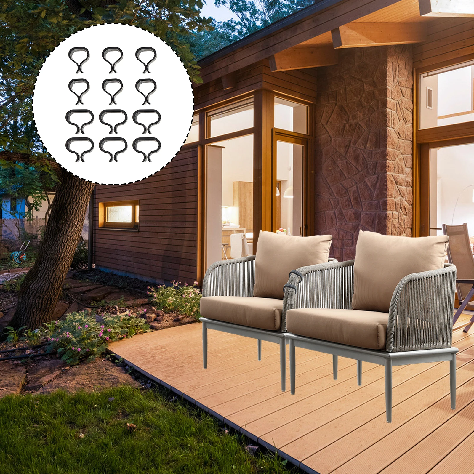 

12 Pcs Rattan Chair Clamps Wicker Furniture Clips Plastic Sectional Sofa Fasteners Outdoor Chairs AlignmentRattan Furniture