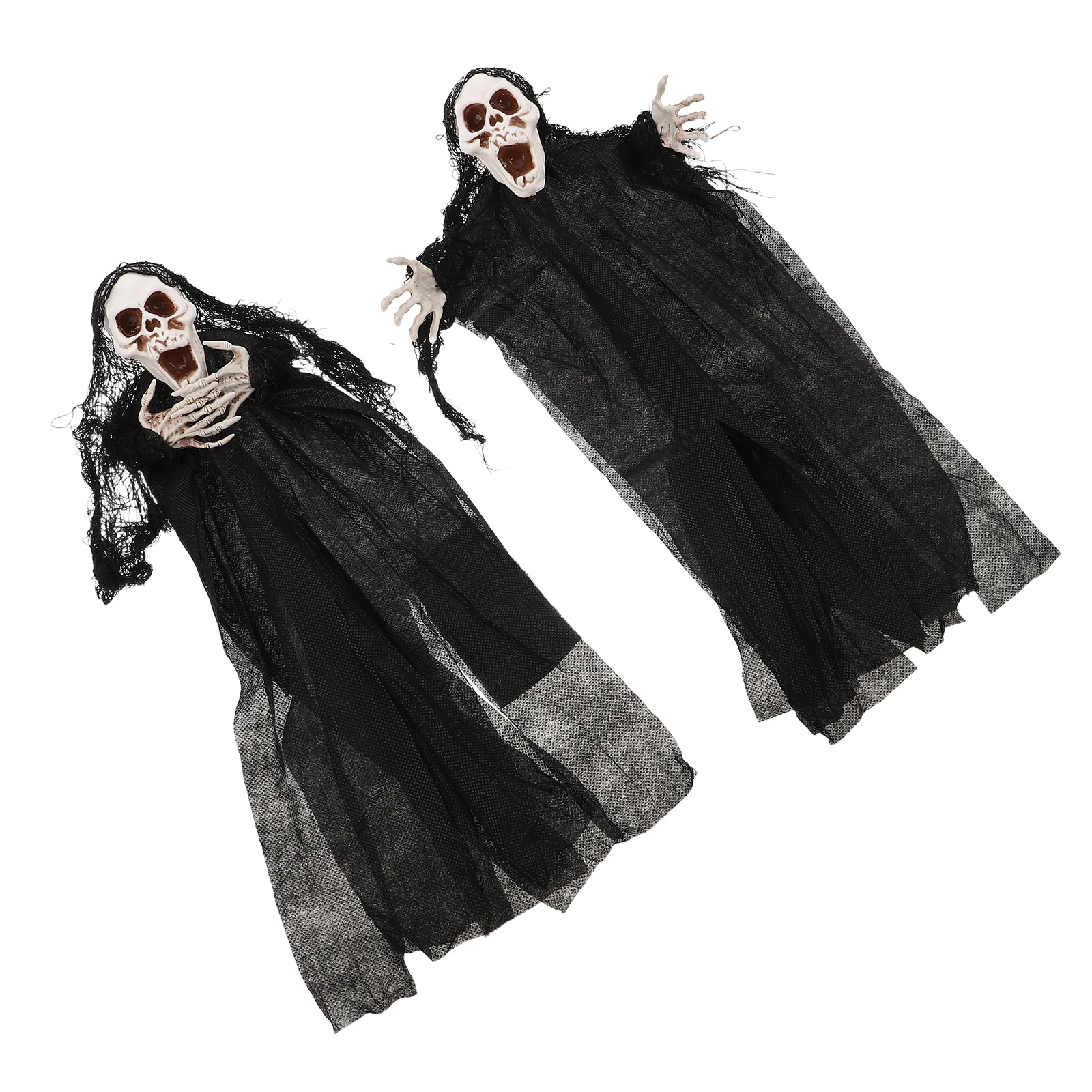 2 قطعة ديكور معلق للهالوين دعائم غرفة الهروب من البلاستيك الأسود ديكورات الشبح في الخارج