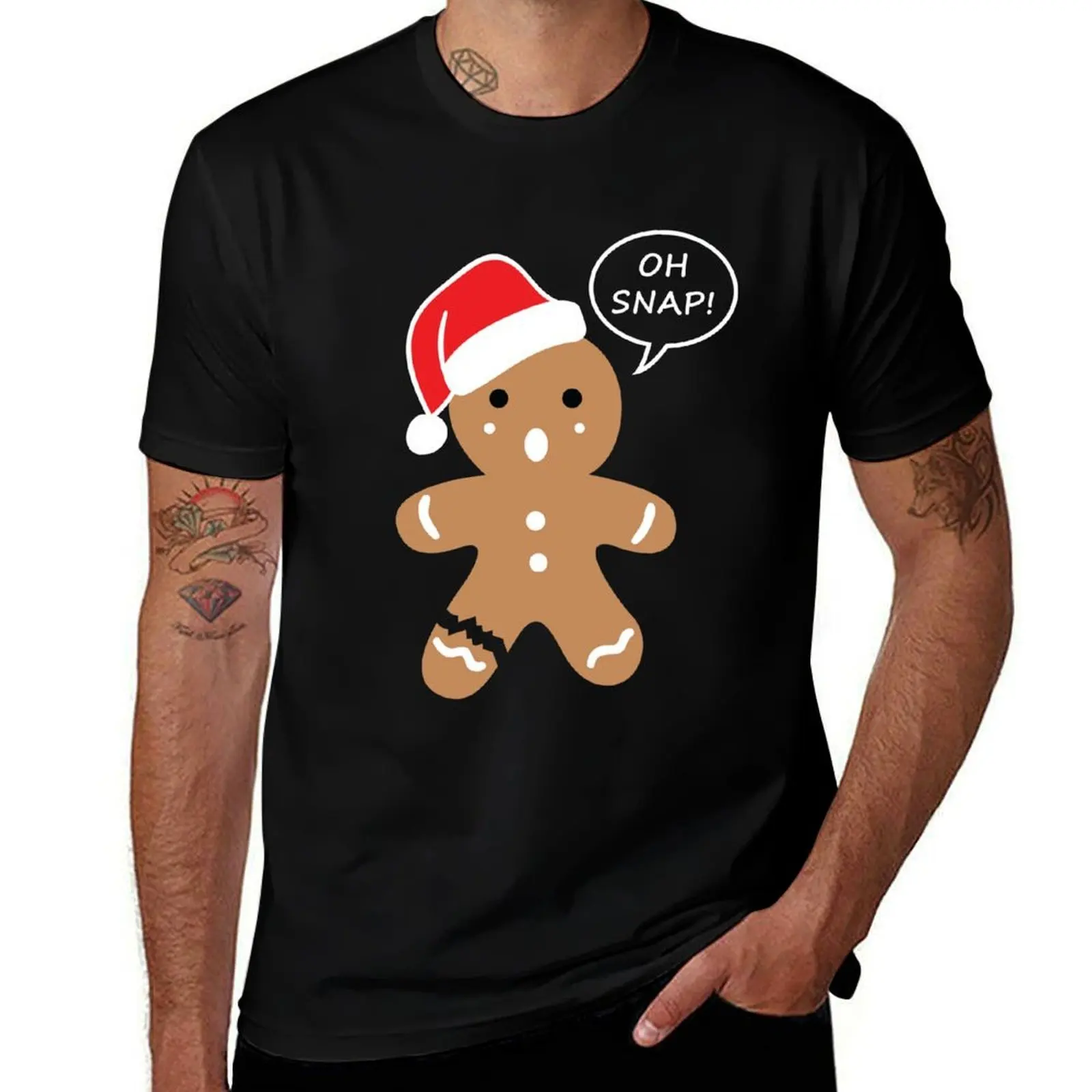Gingerbread oh snap! T-Shirt Modern Print Casual T-Shirt